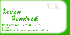 kevin hendrik business card